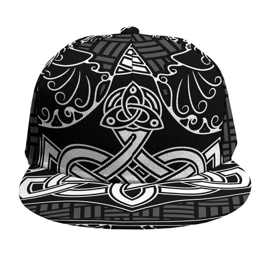 Mjolnir And Scandinavian Runes Print Snapback Cap