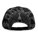 Mjolnir And Scandinavian Runes Print Snapback Cap