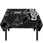 Mjolnir And Scandinavian Runes Print Tablecloth
