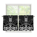Mjolnir And Scandinavian Runes Print Tier Curtains