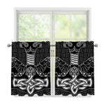 Mjolnir And Scandinavian Runes Print Tier Curtains