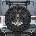 Mjolnir And Scandinavian Runes Print Tire Cover