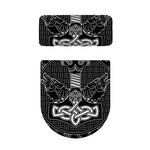 Mjolnir And Scandinavian Runes Print Toilet Lid And Tank Cover Set