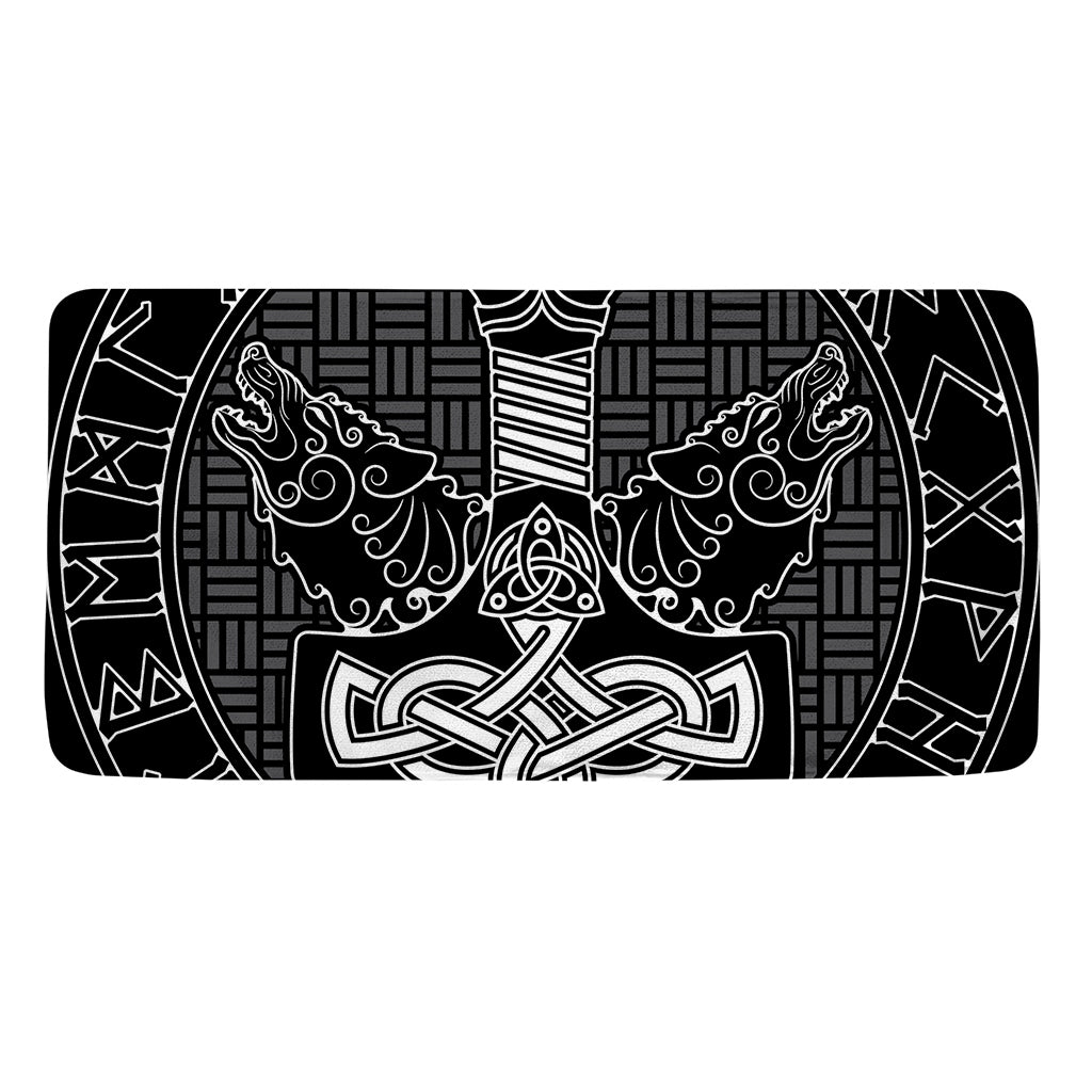 Mjolnir And Scandinavian Runes Print Towel