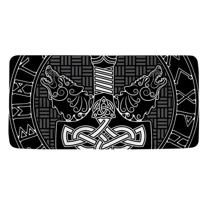 Mjolnir And Scandinavian Runes Print Towel