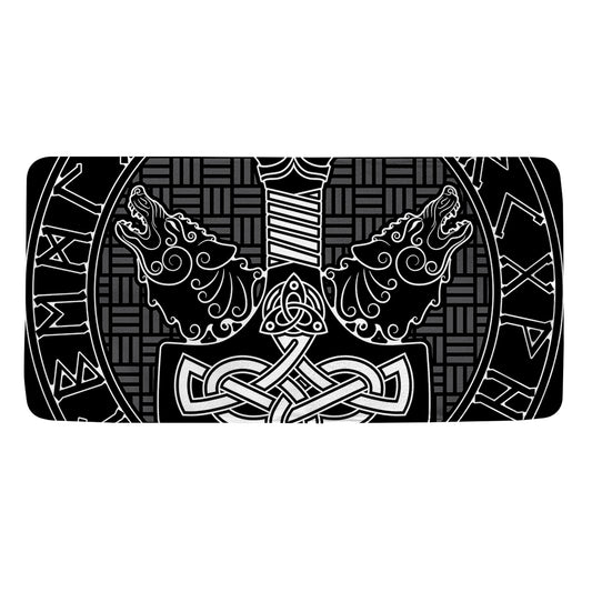 Mjolnir And Scandinavian Runes Print Towel