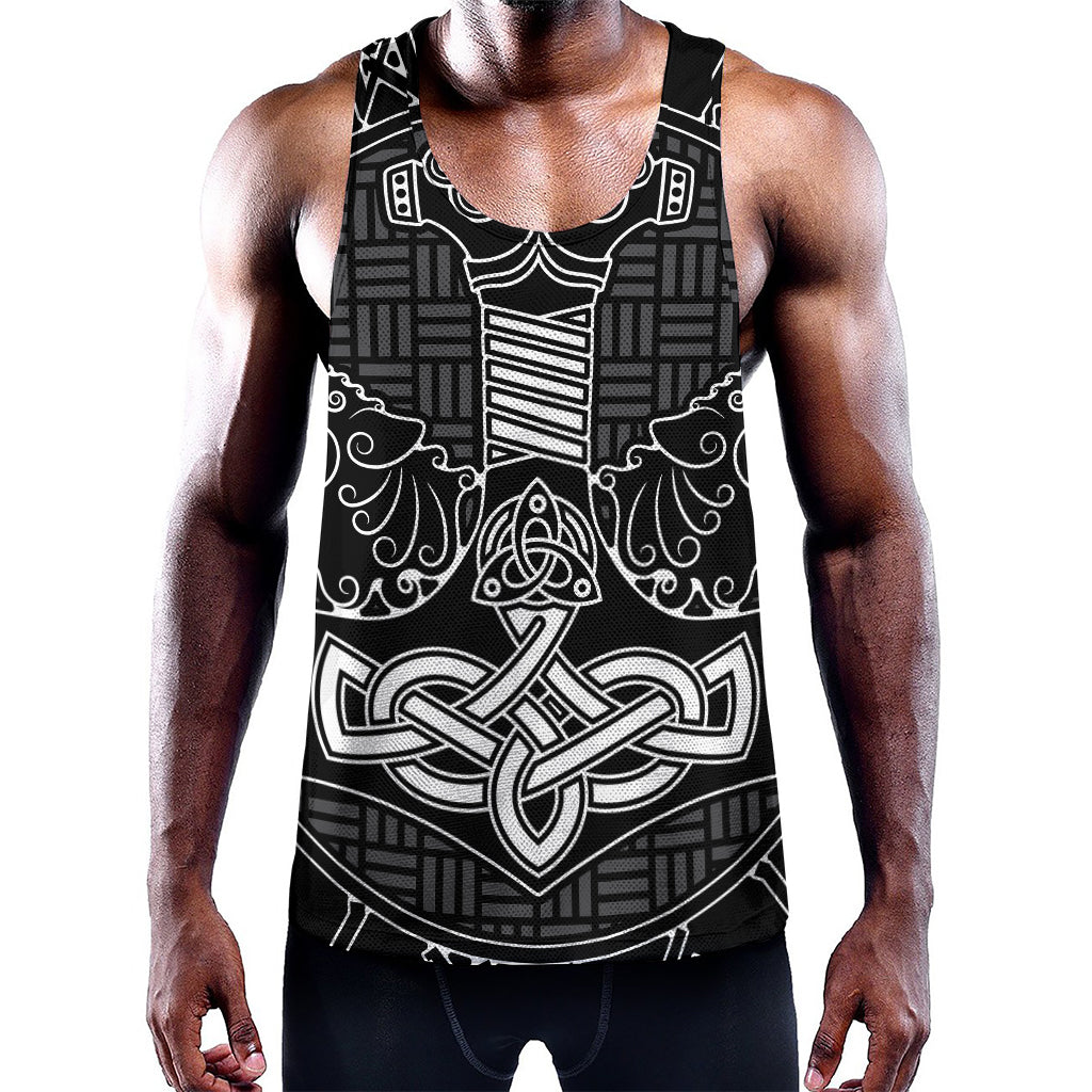 Mjolnir And Scandinavian Runes Print Training Tank Top