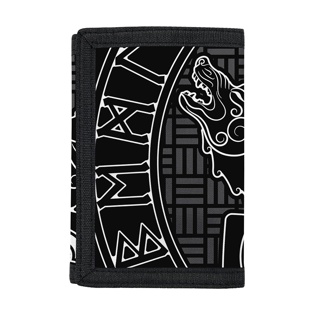 Mjolnir And Scandinavian Runes Print Trifold Wallet