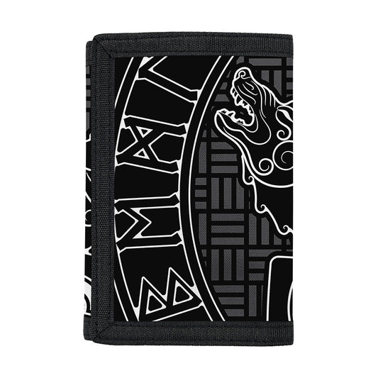 Mjolnir And Scandinavian Runes Print Trifold Wallet