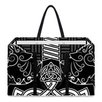 Mjolnir And Scandinavian Runes Print Utility Tote Bag