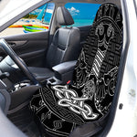 Mjolnir And Scandinavian Runes Print Waterproof Car Seat Cover