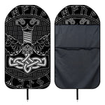 Mjolnir And Scandinavian Runes Print Waterproof Car Seat Cover