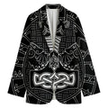 Mjolnir And Scandinavian Runes Print Women's Blazer