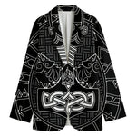 Mjolnir And Scandinavian Runes Print Women's Blazer