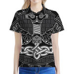 Mjolnir And Scandinavian Runes Print Women's Polo Shirt