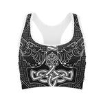 Mjolnir And Scandinavian Runes Print Women's Sports Bra