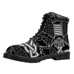 Mjolnir And Scandinavian Runes Print Work Boots