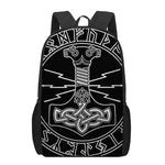 Mjolnir And Younger Futhark Print 17 Inch Backpack