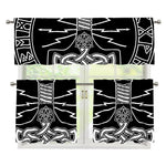 Mjolnir And Younger Futhark Print 3 Piece Kitchen Curtains