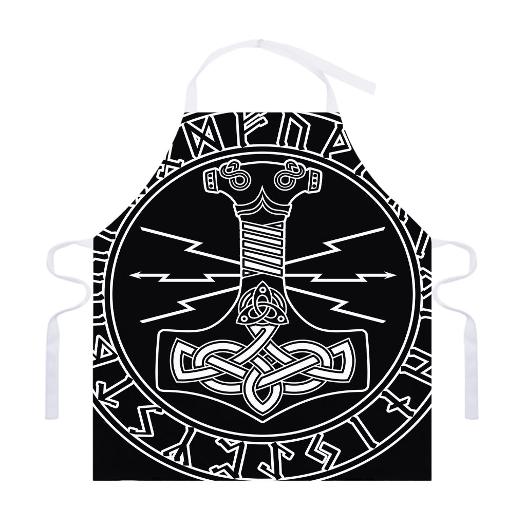 Mjolnir And Younger Futhark Print Adjustable Apron