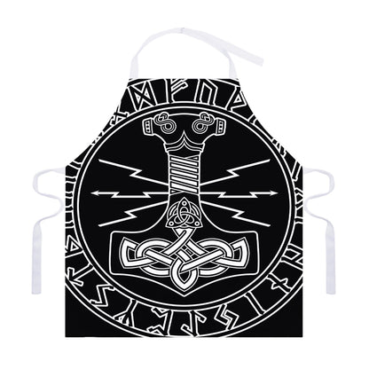 Mjolnir And Younger Futhark Print Adjustable Apron