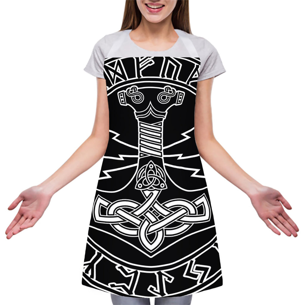 Mjolnir And Younger Futhark Print Adjustable Apron