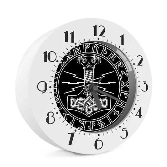 Mjolnir And Younger Futhark Print Alarm Clock