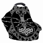 Mjolnir And Younger Futhark Print Baby Seat Cover