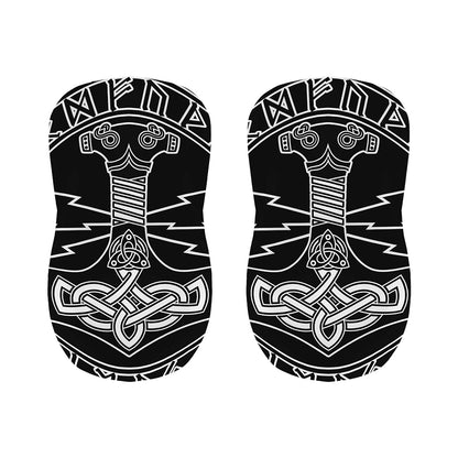 Mjolnir And Younger Futhark Print Bar Stool Covers