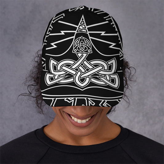 Mjolnir And Younger Futhark Print Baseball Cap