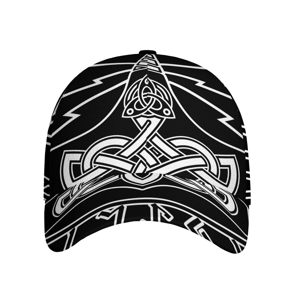 Mjolnir And Younger Futhark Print Baseball Cap