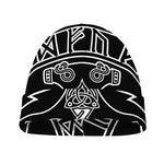 Mjolnir And Younger Futhark Print Beanie