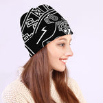 Mjolnir And Younger Futhark Print Beanie