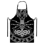 Mjolnir And Younger Futhark Print Bib Apron With Pocket