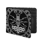 Mjolnir And Younger Futhark Print Bifold Wallet