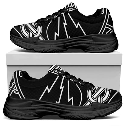Mjolnir And Younger Futhark Print Black Chunky Shoes