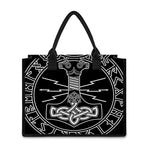 Mjolnir And Younger Futhark Print Canvas Tote Bag