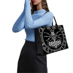 Mjolnir And Younger Futhark Print Canvas Tote Bag