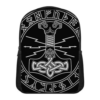 Mjolnir And Younger Futhark Print Casual Backpack