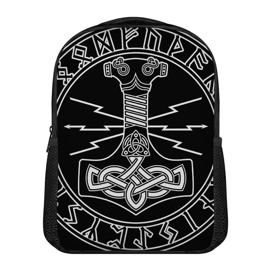Mjolnir And Younger Futhark Print Casual Backpack