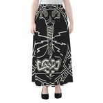 Mjolnir And Younger Futhark Print Chiffon Maxi Skirt