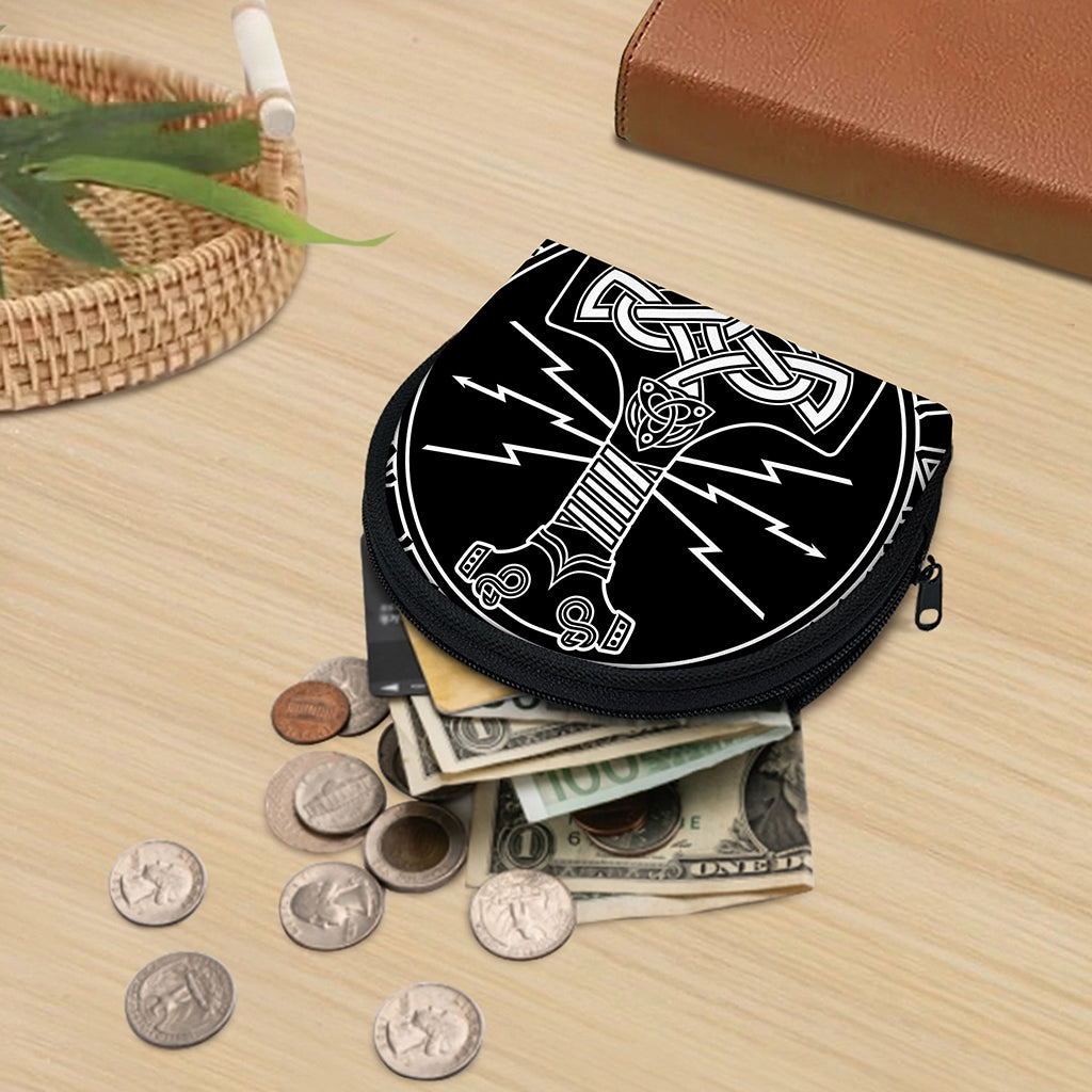 Mjolnir And Younger Futhark Print Coin Purse