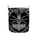 Mjolnir And Younger Futhark Print Collapsible Laundry Basket