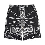 Mjolnir And Younger Futhark Print Cotton Shorts