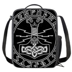 Mjolnir And Younger Futhark Print Crossbody Lunch Bag