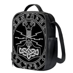 Mjolnir And Younger Futhark Print Crossbody Lunch Bag