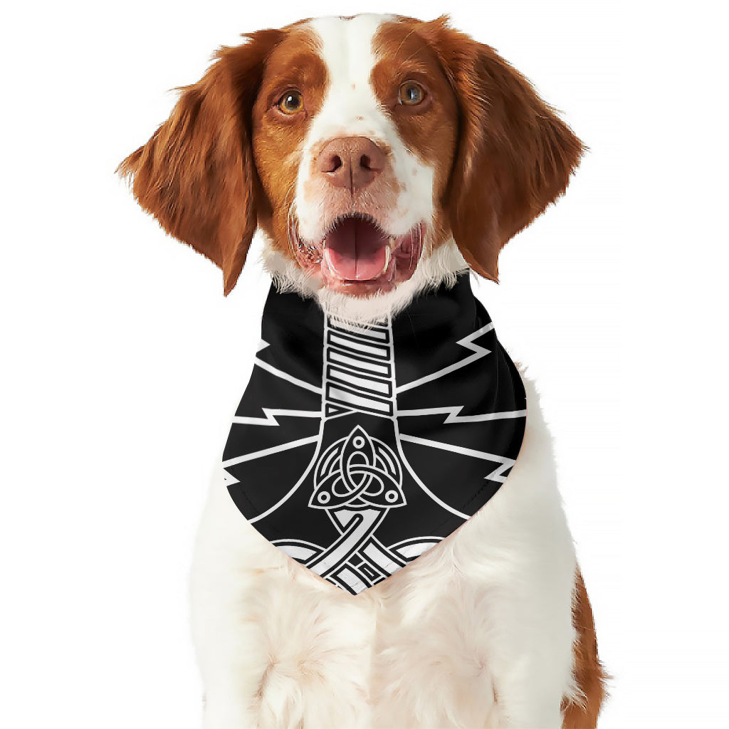 Mjolnir And Younger Futhark Print Dog Bandana