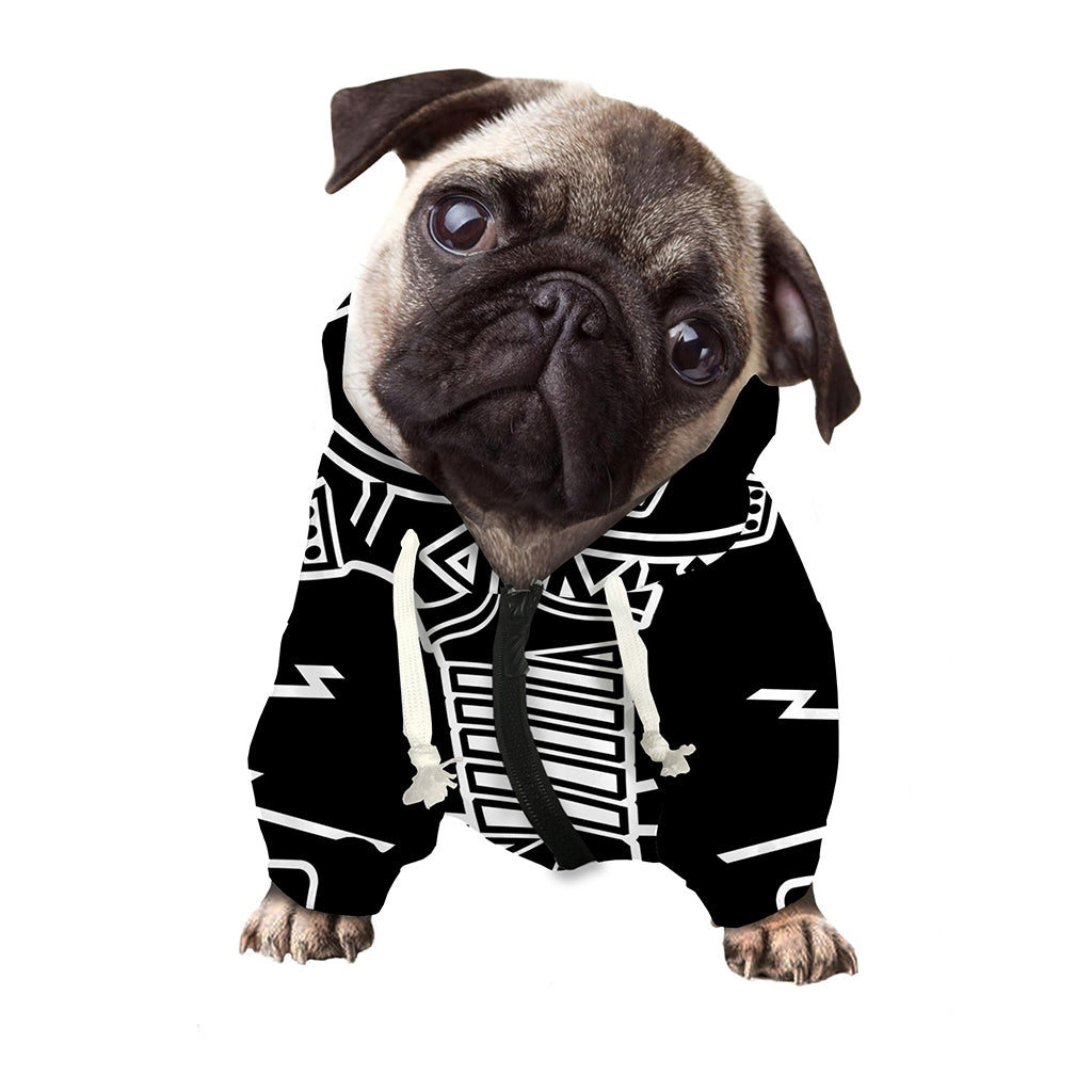 Mjolnir And Younger Futhark Print Dog Zip Up Hoodie