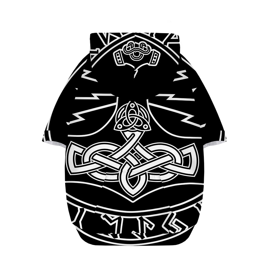 Mjolnir And Younger Futhark Print Dog Zip Up Hoodie