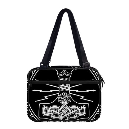 Mjolnir And Younger Futhark Print Double Strap Bible Bag